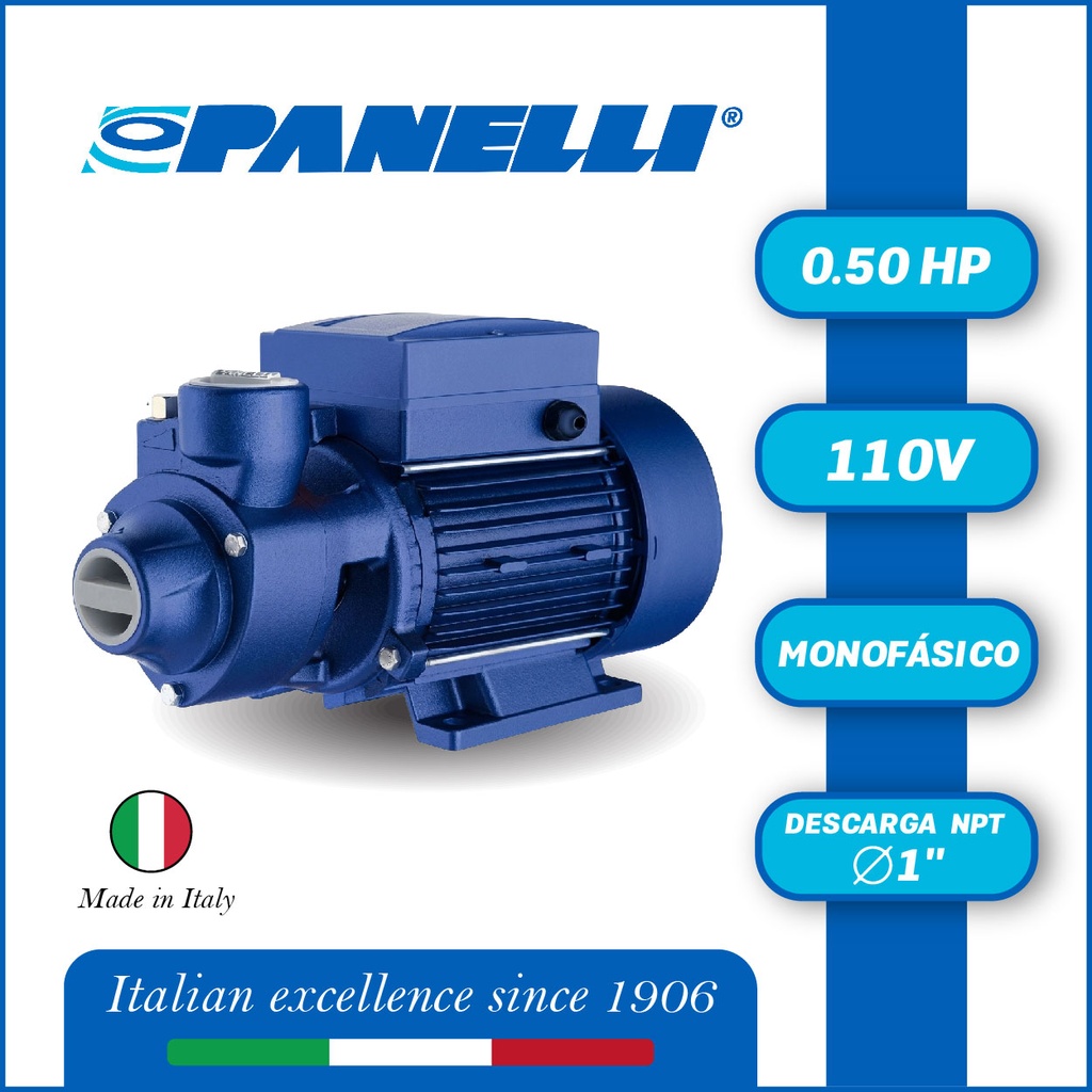 BOMBA MONOBLOCK PERIFERICA PANELLI PSP 50  0,50HP/110V/1PH/60HZ 1" NPT