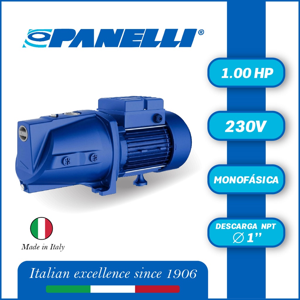 BOMBA MONOBLOCK INYECTORA PANELLI PSSPm 10M 1,00HP 1PH/230V/60HZ 1" NPT