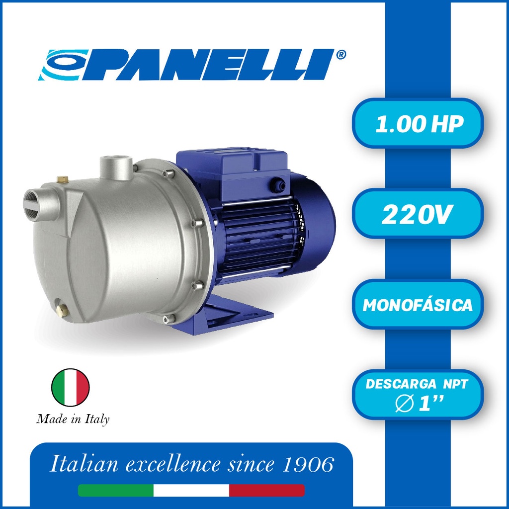 BOMBA MONOBLOCK INYECTORA PANELLI PSSPX101C  1,00HP 1PH/2200V/60HZ 1" NPT