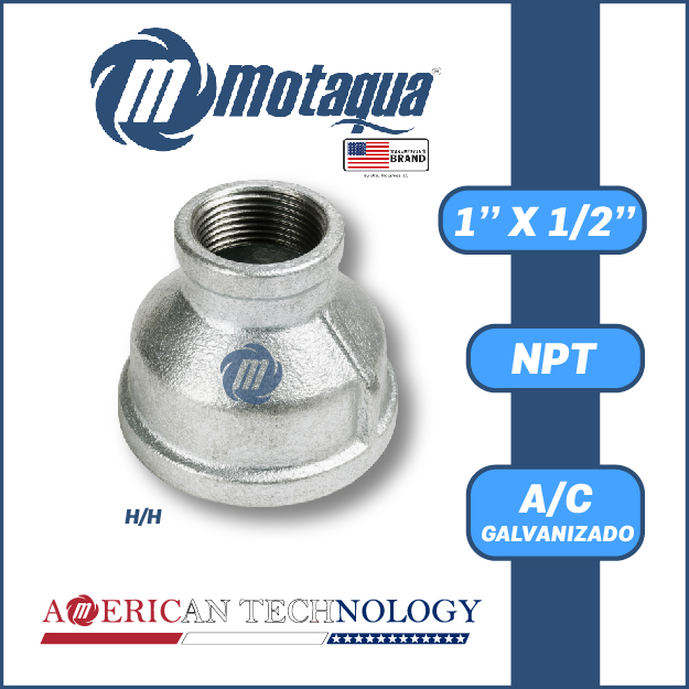REDUCCION A/C GALVANIZADA ROSCADA NPT SERIE VAR MOD. H/H        1" X 1/2"