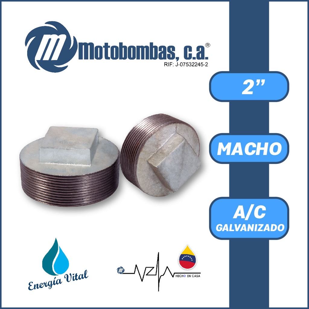 TAPON A/C GALVANIZADO ROSCADO SERIE VAR MOD. M 2" 
