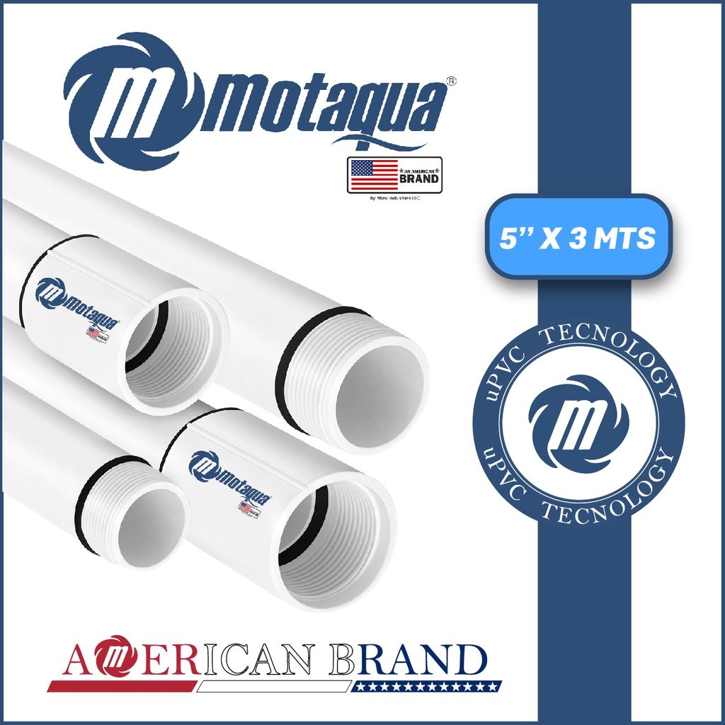 TUBO COLUMNA uPVC MOTAQUA MGS HEAVY1  5" X 3,00 MTS