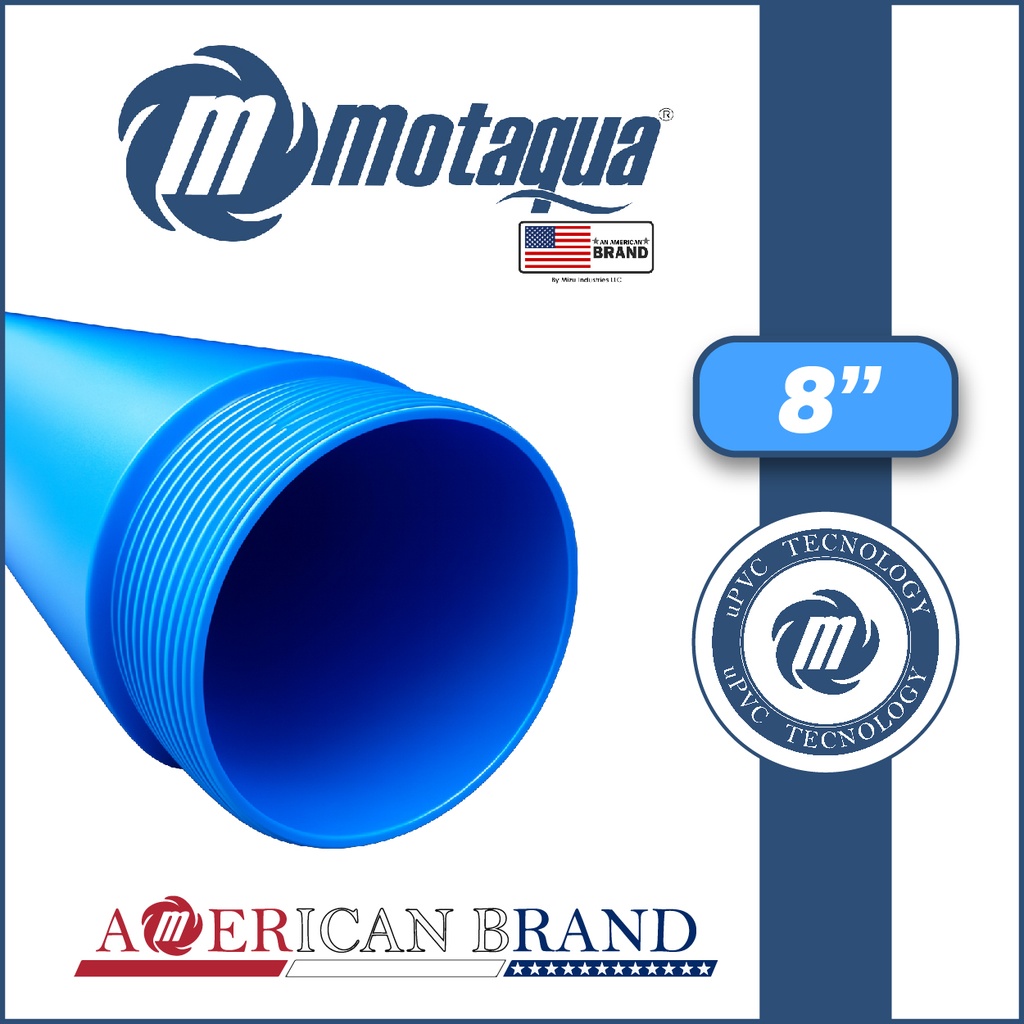 ELEVADOR DE TUBERIA CASING uPVC MOTAQUA 8" TIPO ROSCADO CUADRADA SERIE MSM MOD. ELEVUPVCSM800