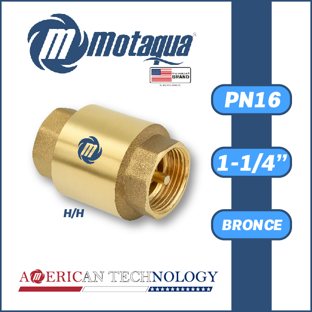 VALVULA  RETENCION    VERTICAL MOTAQUA SERIE MFD PN16 ROSCADA H/H PESADO BRONCE A MOD.  1-1/4"