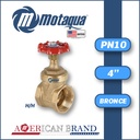 VALVULA COMPUERTA VASTAGO FIJO MOTAQUA SERIE MFD WOG200 ROSCADA H/H STD BRONCE A MOD. 4"