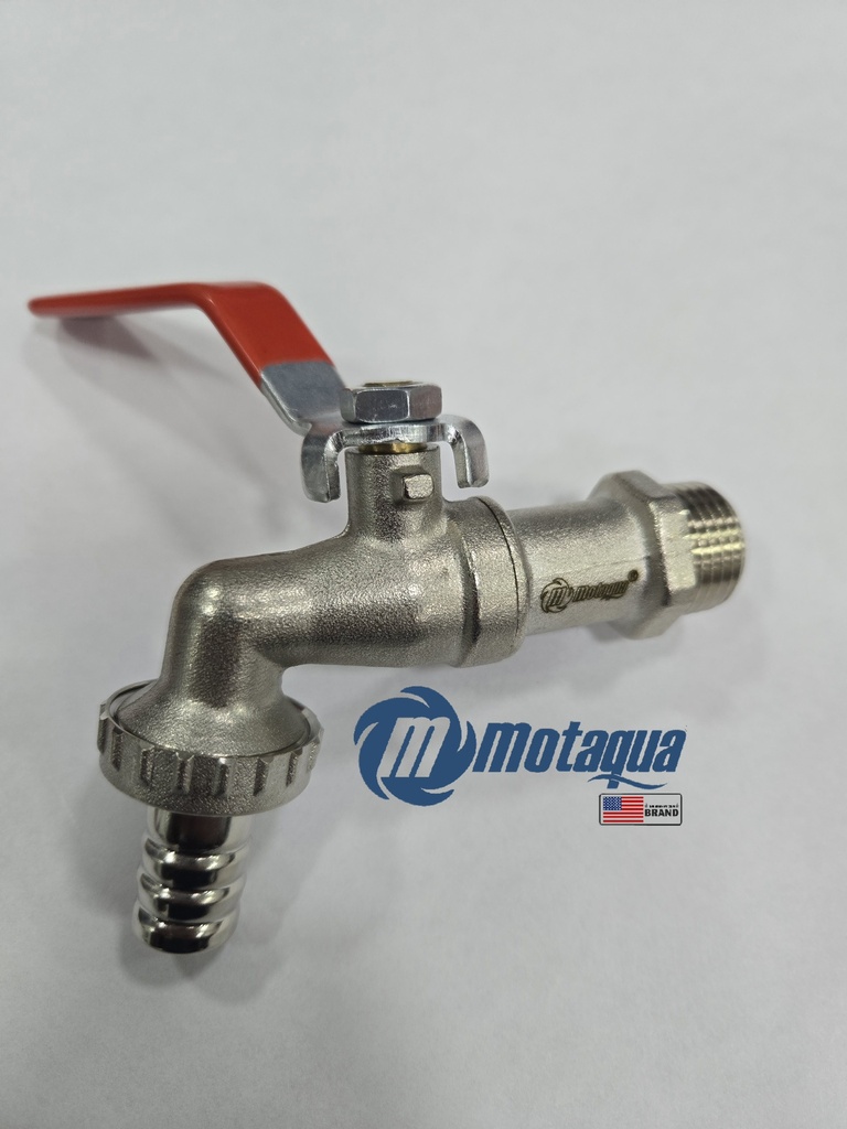 VALVULA DE BOLA        MOTAQUA SERIE MFD PN16 ROSCADA M/M P/MANGUERA STD NIQUELADA A MOD. 1/2"