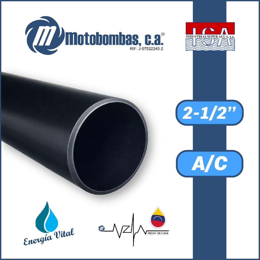TUBO MATERIA PRIMA A/C ASTM A53 SCH40 CC  2-1/2"