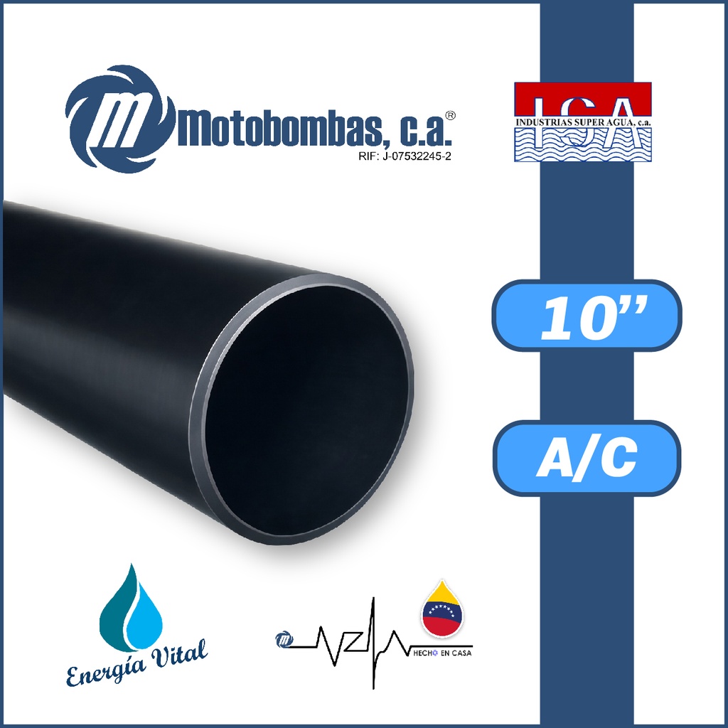 TUBO MATERIA PRIMA A/C ASTM A53 SCH40 CC 10"