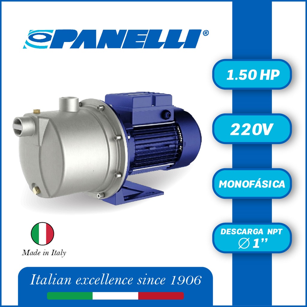 BOMBA MONOBLOCK INYECTORA PANELLI PSSPX102C  1,50HP 1PH/220V/60HZ 1" NPT