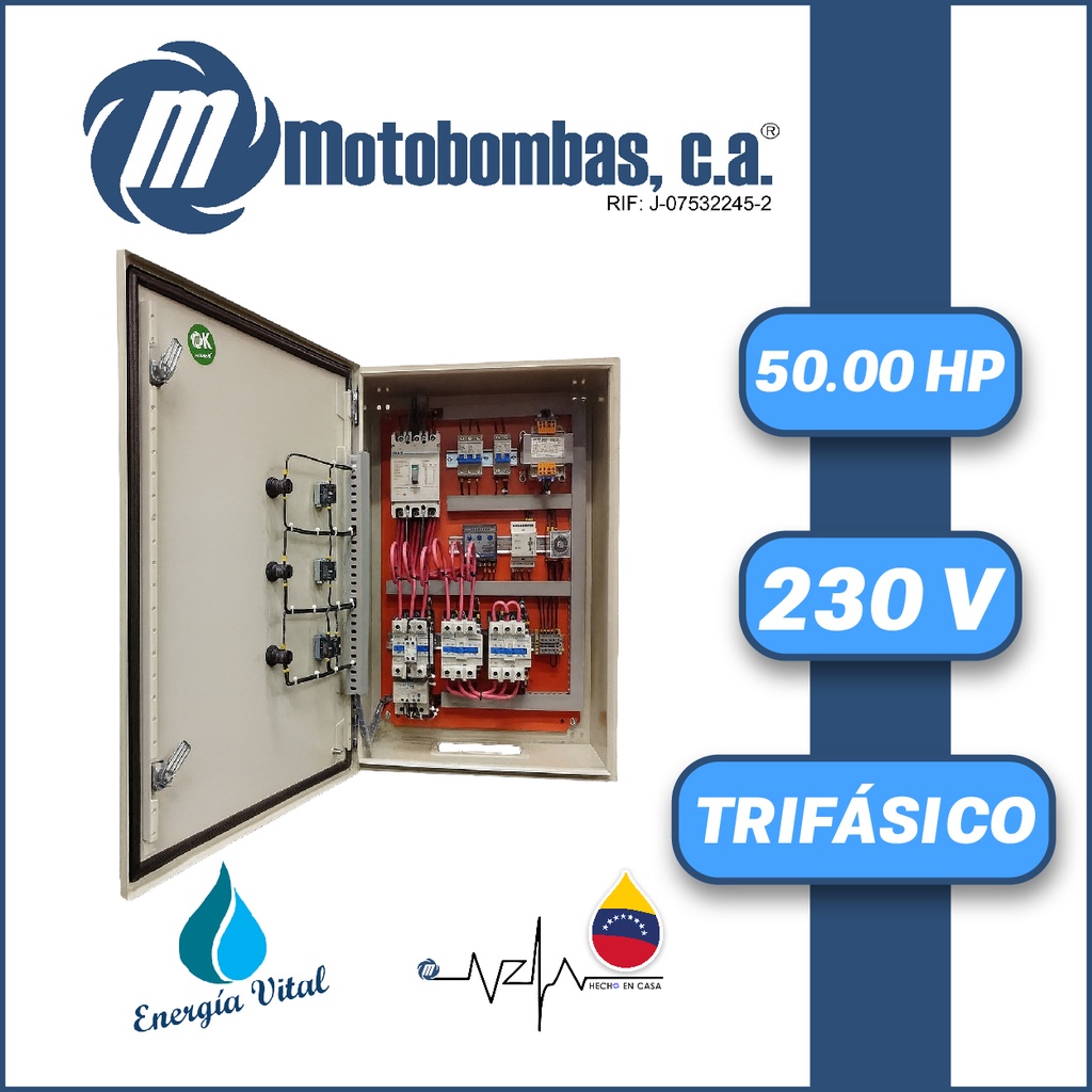 TABLERO DE CONTROL Y POTENCIA TF  P/ SISTEMA CONTRAINCENDIO SERIE MDE MOD. TMDE6123500 1 BOMBA  50,00HP 3PH/230V ARRANQUE ESTRELLA-TRIANGULO