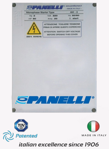 [6005PAN-PP020CON1XX230-PI56] CAJA ARRANCADORA   PANELLI MF  SERIE PAM MOD. AM020 2,00HP 1PH/230V