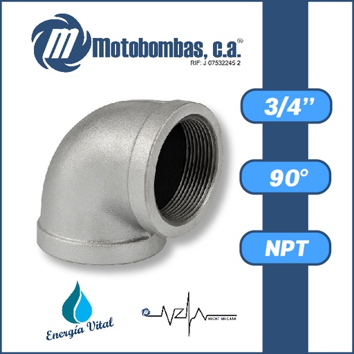 [3805VAR-CODO9R008H008H-1020] CODO A/C GALVANIZADO SERIE VAR MOD. 90 GRADOS    3/4"