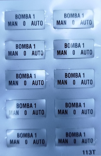 [6914VAR-020113T] ETIQUETA "BOMBA 1 MAN-O-AUTO"