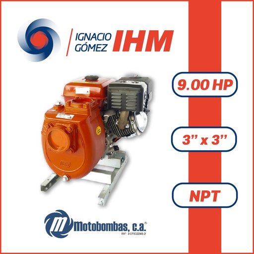 [5065IHM-GS75R3000900-AL13] BOMBA MONOBLOCK AUTOCEBANTE IHM GASOLINA GS 75/177F HIERRO IHM KATSU   9,00HP 3600RPM 3" X 3" NPT