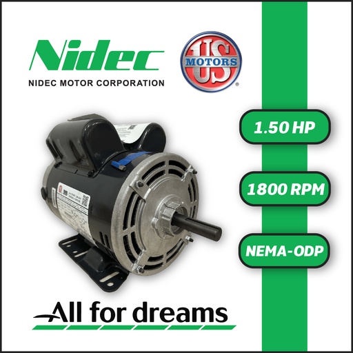 [7905USM-5US001540M0056H-0AI1] MOTOR HORIZONTAL T  1,50HP 1800RPM US MOTORS D32CPM2PH 1PH 115/208-230V 4P SF 1,15 3W DOL 56H ODP NEMA CI
