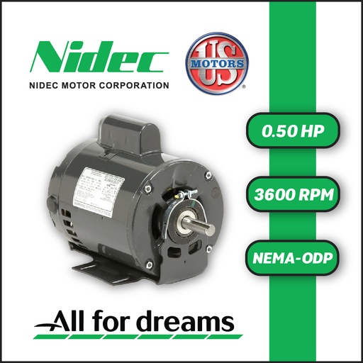 [7905USM-5US000520M00048-0AI1] MOTOR HORIZONTAL MF US MOTORS 0,50HP 3600RPM 298 / CA55SEE2508972B 1PH 115/208-230V 2P 60HZ SF 1,15 3W DOL 48 ODP NEMA CI CON BASE REMOBIBLE