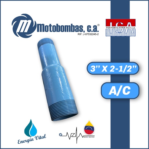 [3973ISA-NIPLER025M030M-ACERO] NIPLE REDUCIDO ACERO AL CARBONO 3" X 2-1/2"