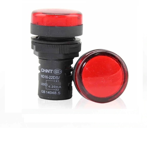 [6335CHT-ND16 - 22CS/4 R] PILOTO LUMINOSO LED  MARCA  CHINT  MOD. ND16-22   COLOR ROJO  220V  22MM