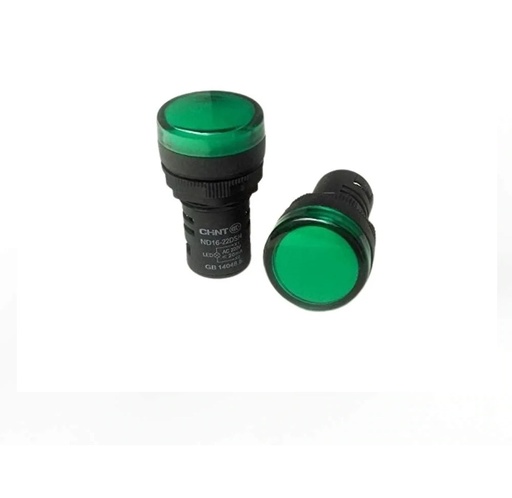 [6335VAR-ND16 - 22CS/4 G] PILOTO LUMINOSO LED  MARCA  CHINT  MOD. ND16-22   COLOR VERDE  220V  22MM