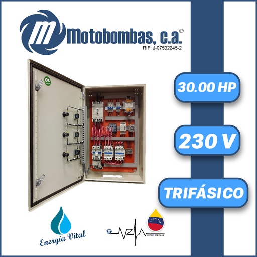 [TMDE712300300] TABLERO DE CONTROL Y POTENCIA TF  P/ MOTOR SUMERGIBLE SERIE MDE MOD. TMDE712300300 30,00HP 3PH/230V ARRANQUE ESTRELLA-TRIANGULO