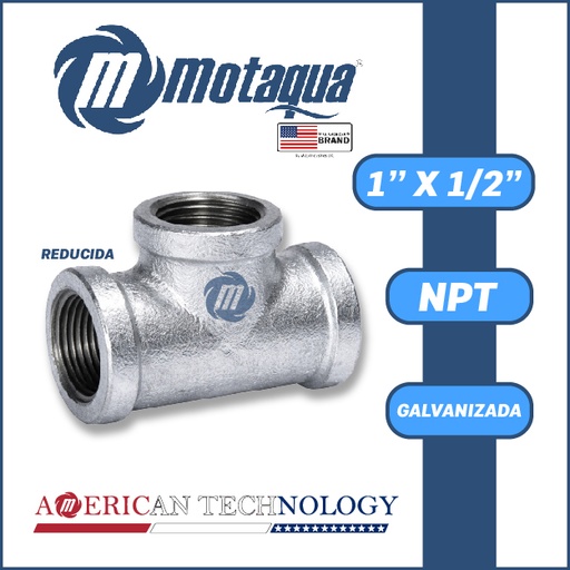 [3815VAR-TEE09R005H010H-1020] TEE REDUCIDA A/C GALVANIZADA SERIE VAR MOD.   1" X 1/2"