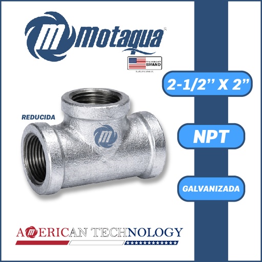 [3815VAR-TEE09R020H025H-1020] TEE REDUCIDA A/C GALVANIZADA SERIE VAR MOD.  2-1/2" X 2"