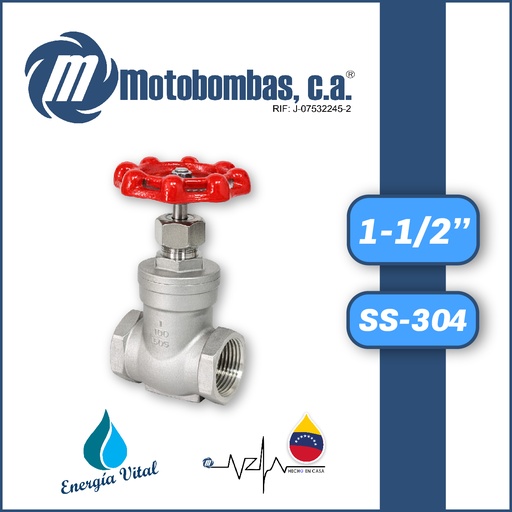 [4225ISA-8500291111] VALVULA COMPUERTA         SERIE VAR SS-304 MOD. 1-1/2"