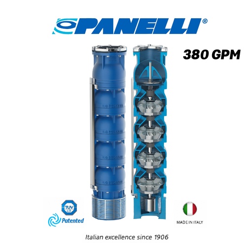[5515PAN-140REC38007] CUERPO SUMERGIBLE PANELLI  6" SERIE REC MOD 140REC38007 380GPM  40,00HP  07ET 3"NPT NEMA6