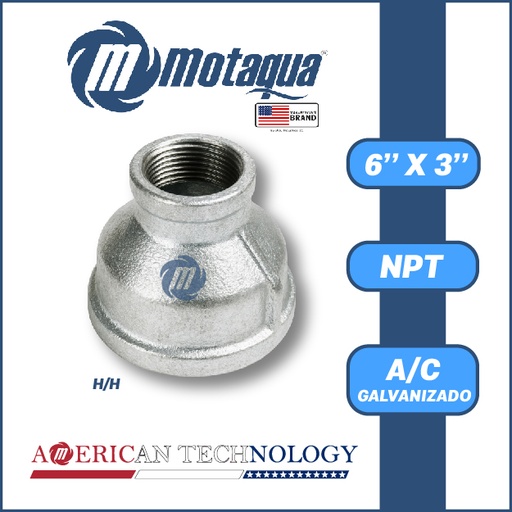 [3993VAR-COPA0R030H060H-GALVANIZADA] REDUCCION A/C GALVANIZADA ROSCADA NPT SERIE VAR MOD. H/H 6" X 3"