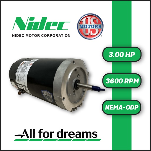 [7905USM-05] MOTOR HORIZONTAL TC  3,00HP 3600RPM US MOTORS ASB818 AQUA SHIELD 1PH 208-230V 2P SF 1,15 3W DOL 56L FHP ODP NEMA CI