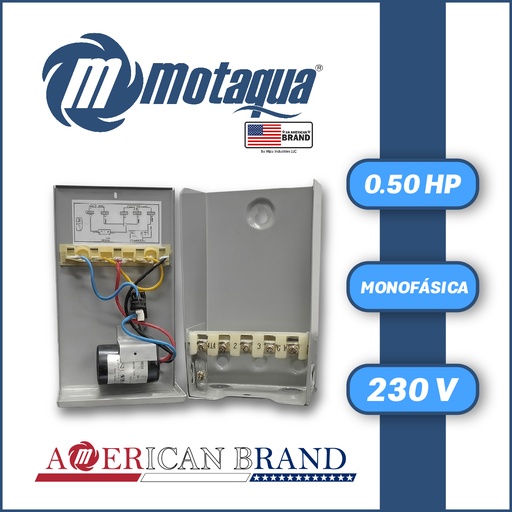 [6005MTS-PSF005CON1XX230-PI56] CAJA ARRANCADORA MOTAQUA MF SERIE     MTS MOD. MCB2005  0,50HP 1PH/230V