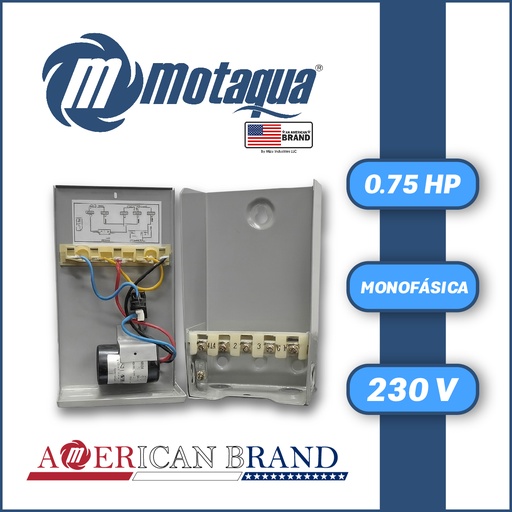 [6005MTS-PSF008CON1XX230-PI56] CAJA ARRANCADORA MOTAQUA MF SERIE    MTS  MOD. MCB2007  0,75HP  1PH/230V
