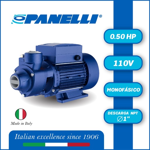 [5285PAN-] BOMBA MONOBLOCK PERIFERICA PANELLI PSP 50  0,50HP/110V/1PH/60HZ 1" NPT