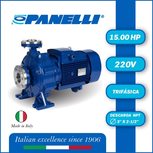 [5065PAN-0000] BOMBA PANELLI  PSCN 65-160/110 15,00HP/220V/3PH DESCARGA ROSCADA 80MMX65MM