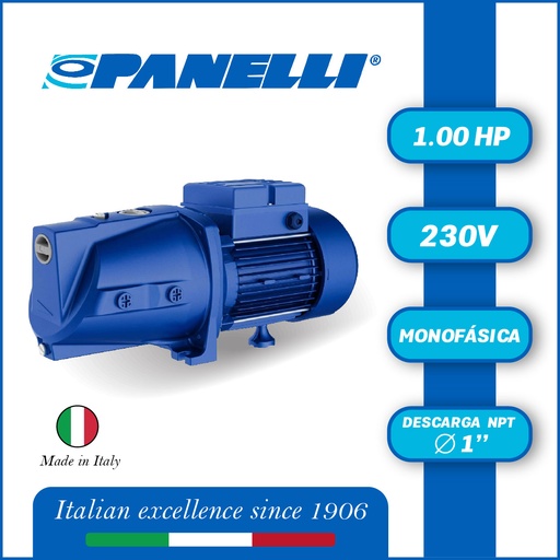 [5075PAN-2000] BOMBA MONOBLOCK INYECTORA PANELLI PSSPm 10M 1,00HP 1PH/230V/60HZ 1" NPT