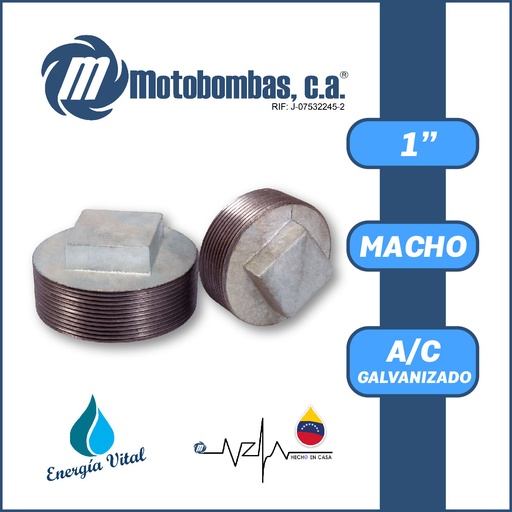 [3835VAR- TAPON001] TAPON A/C GALVANIZADO ROSCADO SERIE VAR MOD. M 1" 