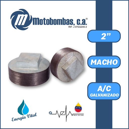 [3835VAR- TAPON020] TAPON A/C GALVANIZADO ROSCADO SERIE VAR MOD. M 2" 