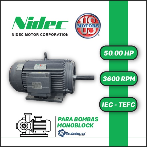 [7705USM-T250HP] MOTOR HORIZONTAL TF JM2P  50,00HP 3600RPM US MOTORS 200L-320 TF JM2P / CCD124S 3PH 220-440V 2P SF 1,15 9W IEC 