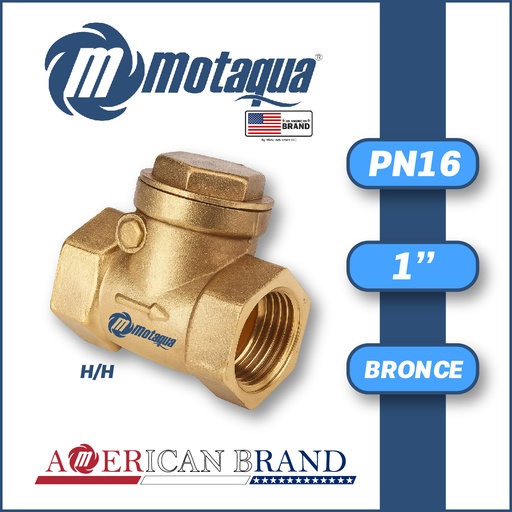 [4205MFD-RSHP0100PN016R-0000] VALVULA     RETENCION     HORIZONTAL MOTAQUA SERIE MFD PN16 ROSCADA H/H PESADO BRONCE A MOD.   1"