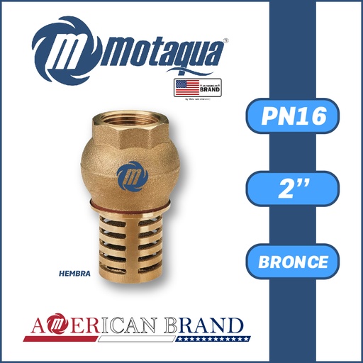 [4205MFD-RPHP0200PN016R-0000] VALVULA    RETENCION PIE MOTAQUA SERIE MFD PN16 ROSCADA H C/COLADOR PESADO BRONCE A MOD. 2"