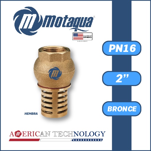 [4205MFD-RPHP0200PN016R-0000] VALVULA    RETENCION PIE MOTAQUA SERIE MFD PN16 ROSCADA H C/COLADOR PESADO BRONCE A MOD. 2"