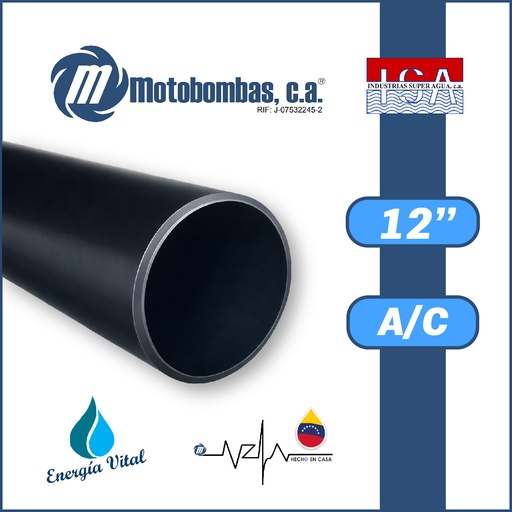 [2811VAR-S040D1200X240L-ACERO] TUBO MATERIA PRIMA A/C ASTM A53 SCH40 CC 12"