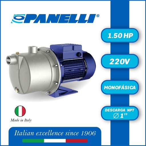 [5075PAN-1] BOMBA MONOBLOCK INYECTORA PANELLI PSSPX102C  1,50HP 1PH/220V/60HZ 1" NPT