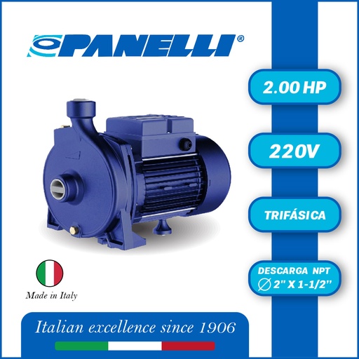 [5065PAN-8] BOMBA MONOBLOCK  PANELLI PSCM 40/160A 2,00HP/220V/1PH/60HZ 2" X 1-1/2" NPT
