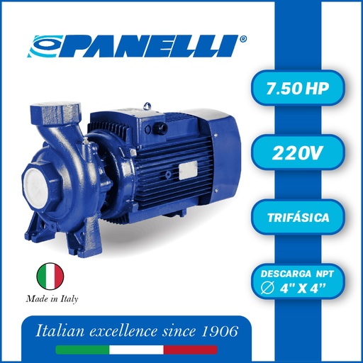[5065PAN-9] BOMBA MONOBLOCK  PANELLI PSCT 625 B 7,50HP/220V/3PH/60HZ 4" X 4" NPT