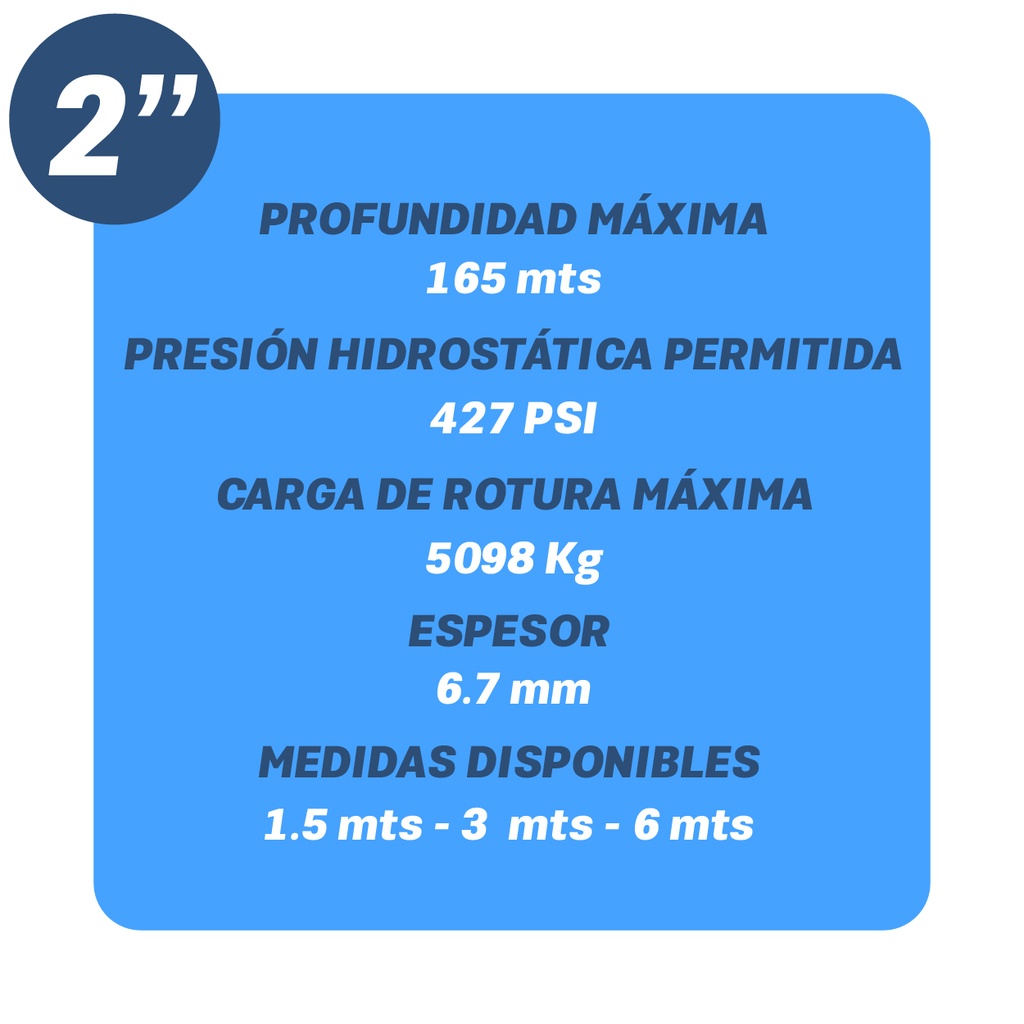 TUBO COLUMNA uPVC MOTAQUA MGS HEAVY1  2" X 6,00 MTS