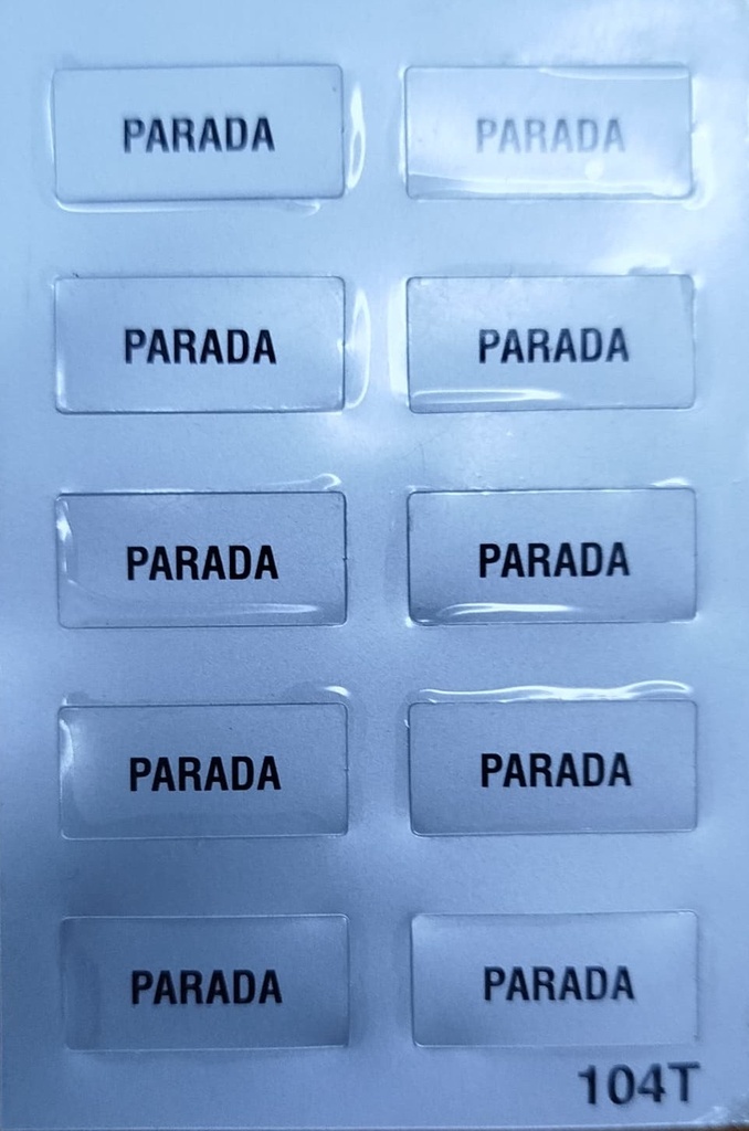 ETIQUETA "PARADA"