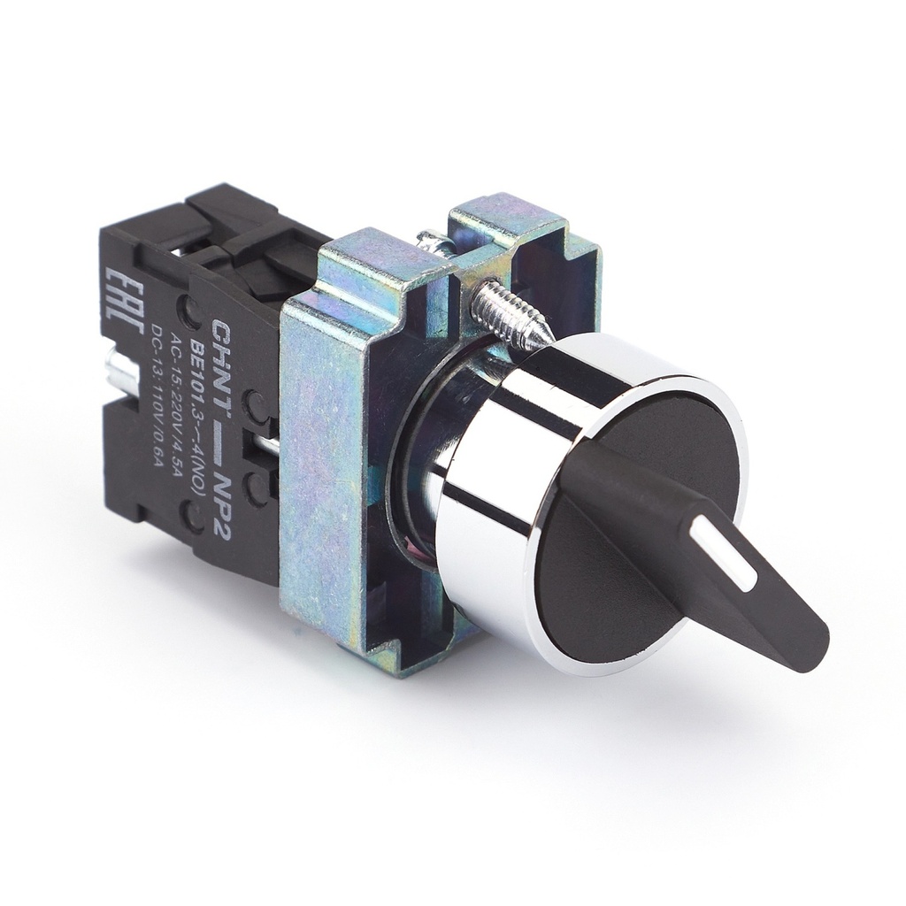 SELECTOR METALICO  2 POSICIONES  1NO  MARCA CHINT  MOD. NP2-BJ21  22MM