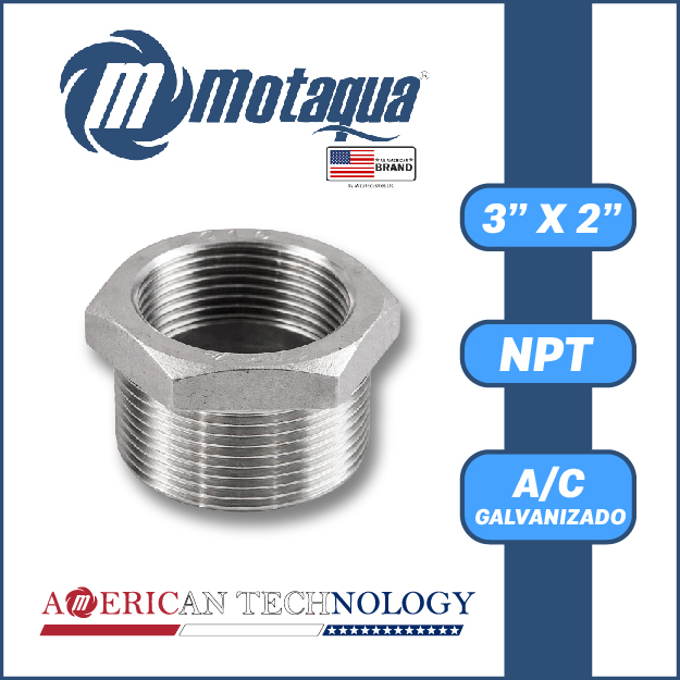 REDUCCION A/C GALVANIZADA ROSCADA SERIE VAR MOD. BUSHING  3" X 2"