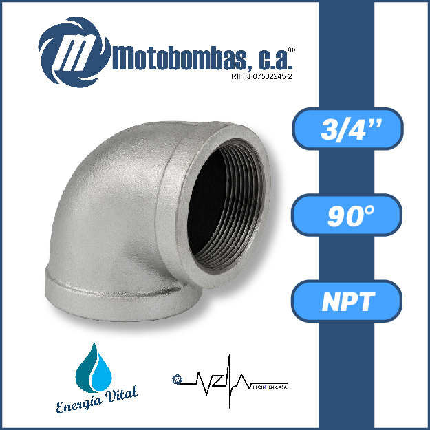 CODO A/C GALVANIZADO SERIE VAR MOD. 90 GRADOS    3/4"